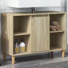 Badkamerkast 80x33x60 cm bewerkt hout sonoma eikenkleurig