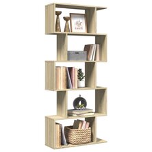 Kamerscherm / boekenkast 5-laags 70x24x161 cm hout sonoma eiken