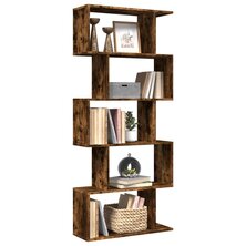 Kamerscherm / boekenkast 5-laags 70x24x161 cm hout gerookt eik