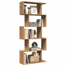 Kamerscherm / boekenkast 5-laags 70x24x161 cm hout artisanaal