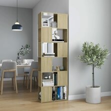 Boekenkast/kamerscherm 60x24x186 cm bewerkt hout sonoma eiken