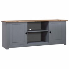 Tv-kast Panama Range 120x40x50 cm massief grenenhout grijs