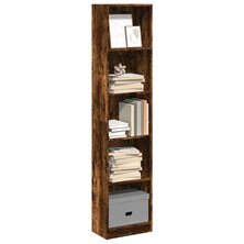 Boekenkast 40x24x176 cm bewerkt hout gerookt eikenkleurig