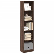 Boekenkast 40x24x176 cm bewerkt hout bruin eikenkleurig