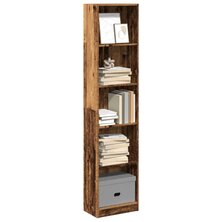 Boekenkast 40x24x176 cm bewerkt hout oud houtkleurig