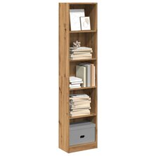 Boekenkast 40x24x176 cm bewerkt hout artisanaal eikenkleurig