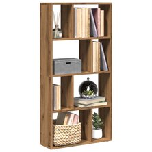 Boekenkast 60x20x120 cm bewerkt hout artisanaal eikenkleurig