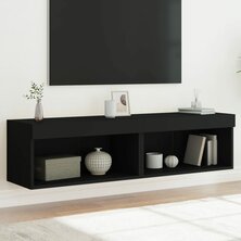 Tv-meubels met LED-verlichting 2 st 60x30x30 cm zwart