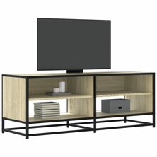 Tv-meubel 120,5x40x46cm bewerkt hout metaal sonoma eikenkleurig