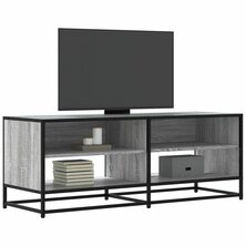 Tv-meubel 120,5x40x46 cm bewerkt hout metaal grijs sonoma eiken