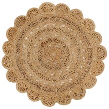 Tapijt rond 120 cm gevlochten jute