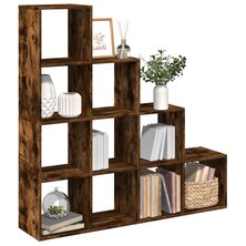 Kamerscherm / boekenkast 131,5x29x131,5 cm hout gerookt eiken