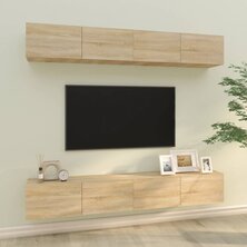 Tv-wandmeubels 4 st 100x30x30 cm sonoma eikenkleurig