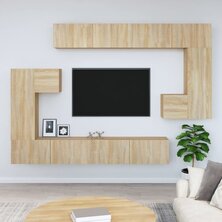 Tv-wandmeubel bewerkt hout sonoma eikenkleurig