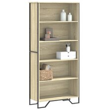 Boekenkast 80x31x169 cm bewerkt hout sonoma eikenkleurig