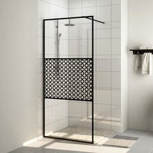 Inloopdouchewand 100x195 cm ESG-glas transparant en zwart