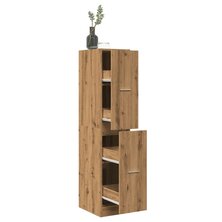 Apothekerskast 30x41x144,5 cm bewerkt hout artisanaal eiken