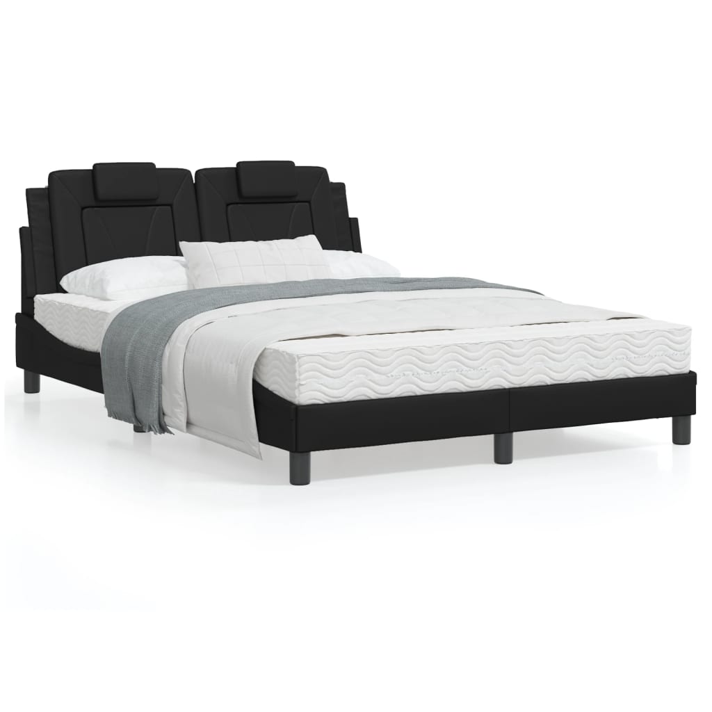 VidaXL Bed met matras kunstleer zwart 120x200 cm