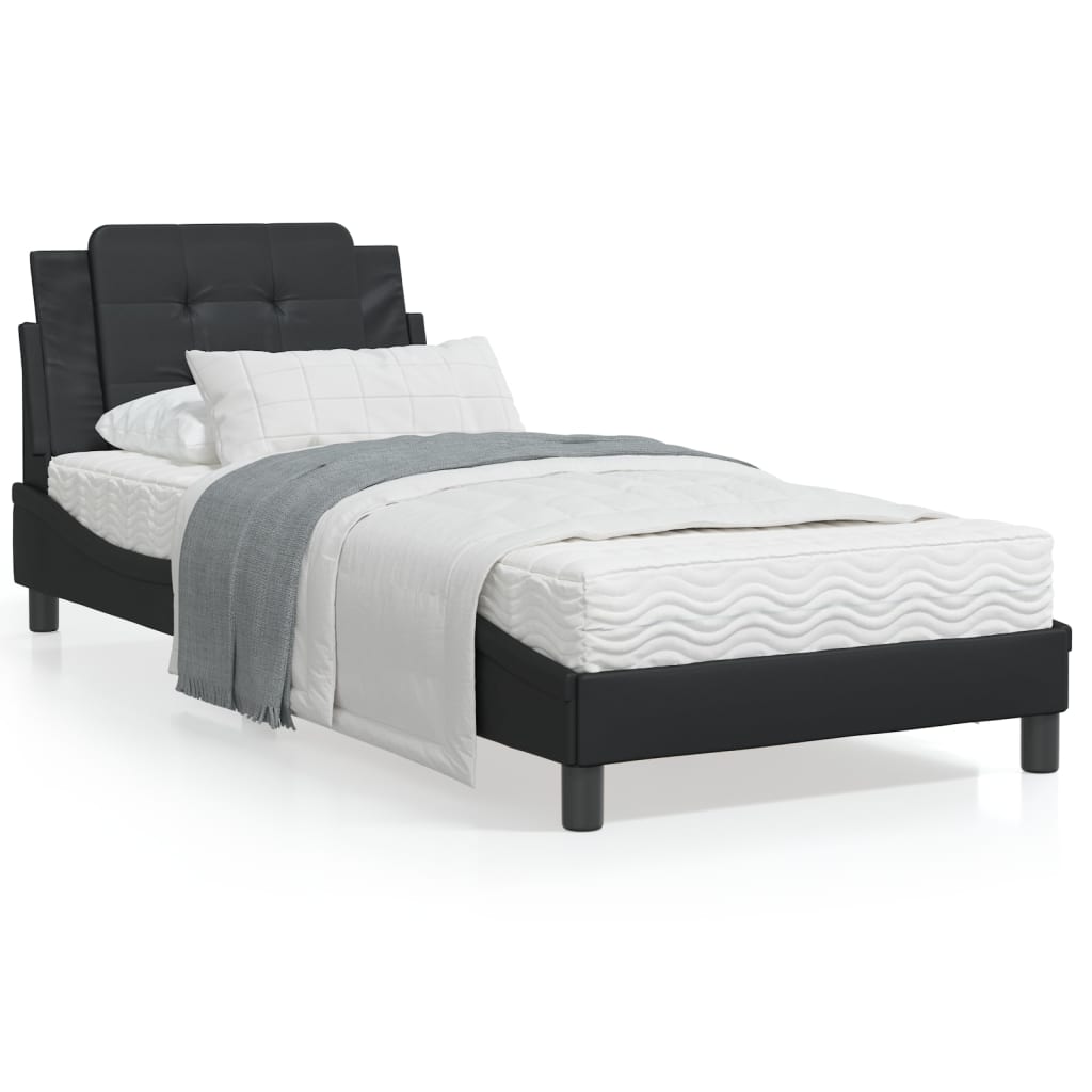 VidaXL Bed met matras kunstleer zwart 80x200 cm