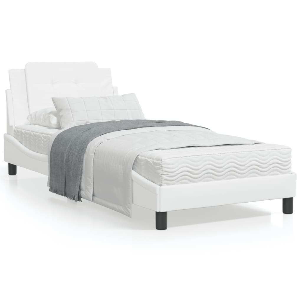 VidaXL Bed met matras kunstleer wit 90x190 cm