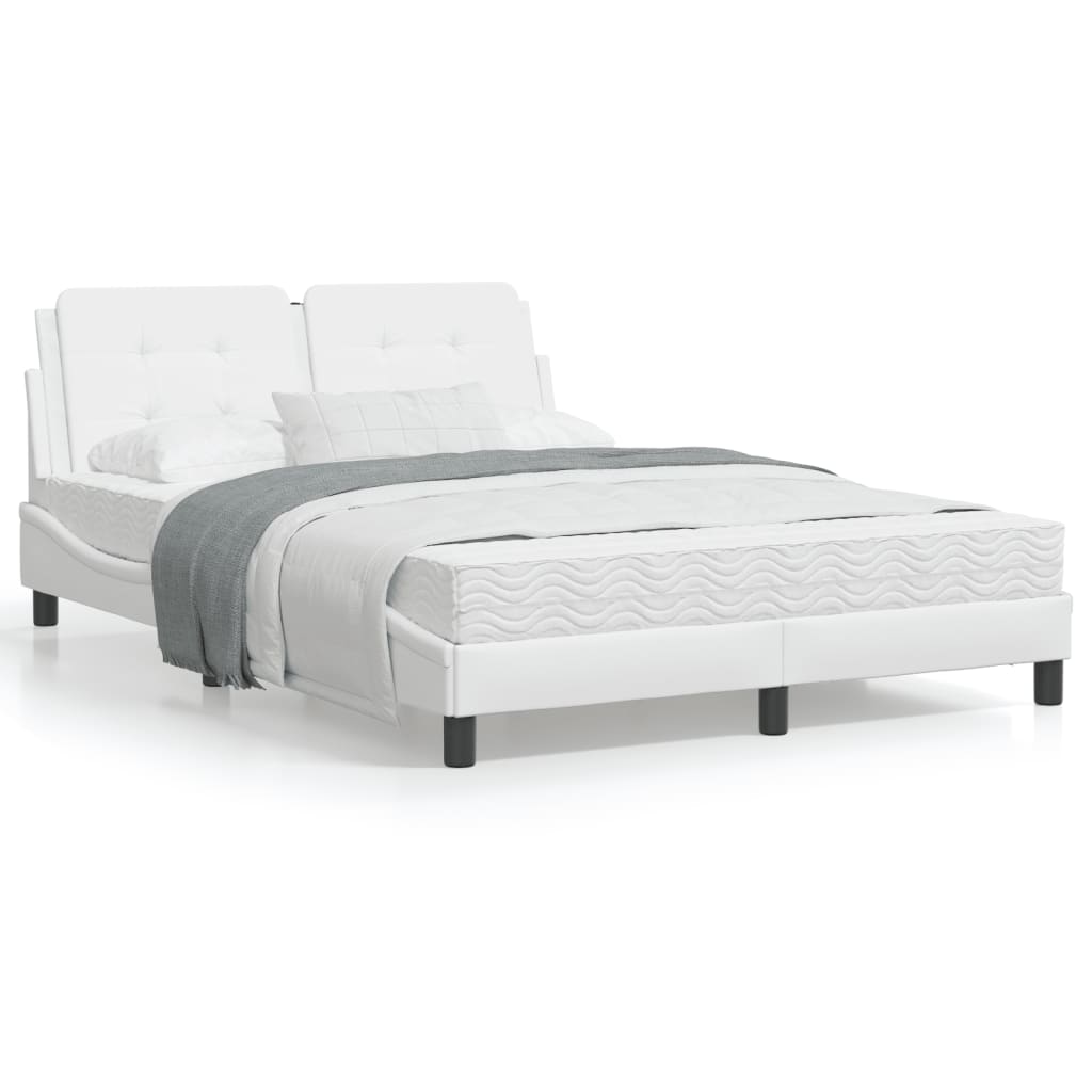 VidaXL Bed met matras kunstleer wit 120x200 cm