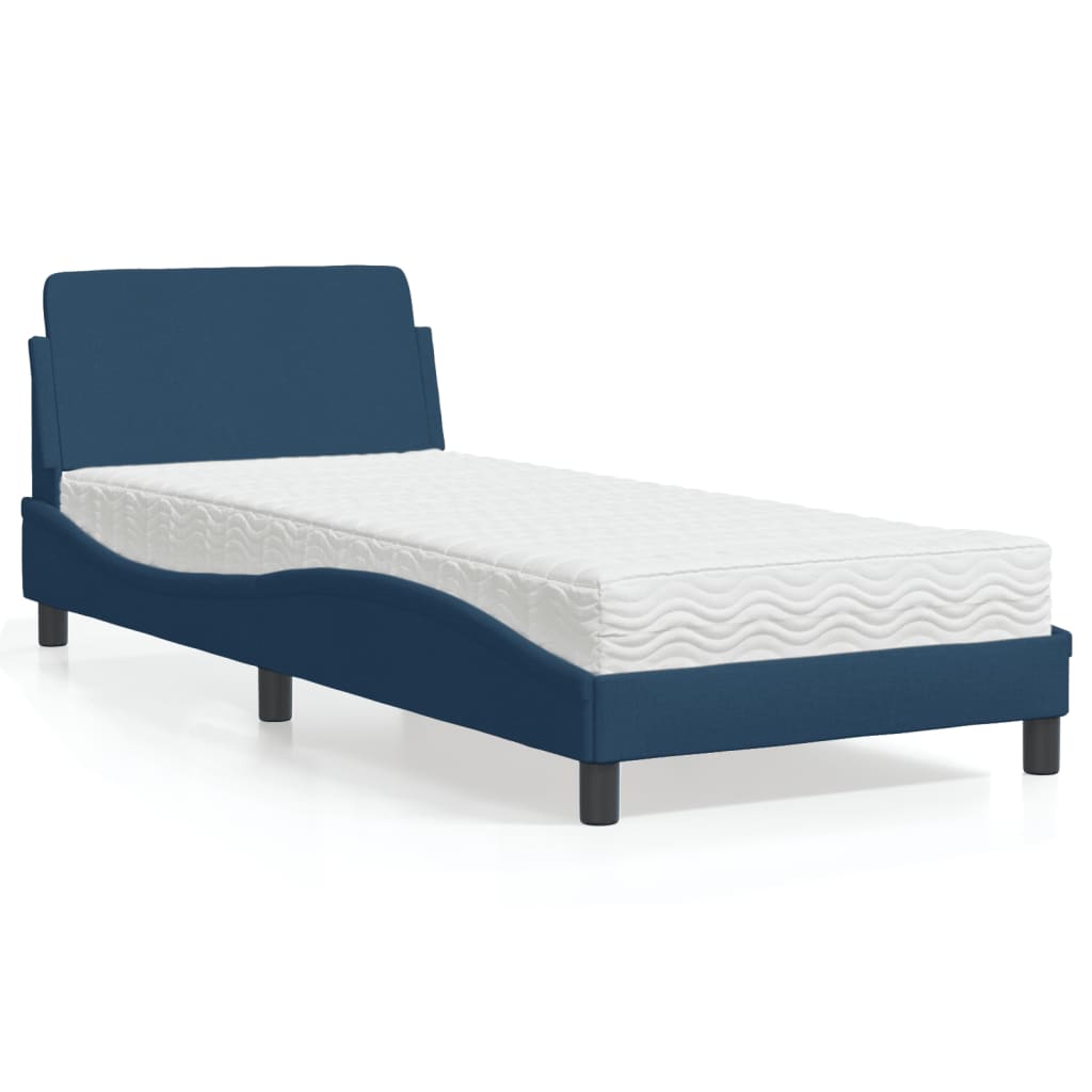 VidaXL Bed met matras stof blauw 80x200 cm