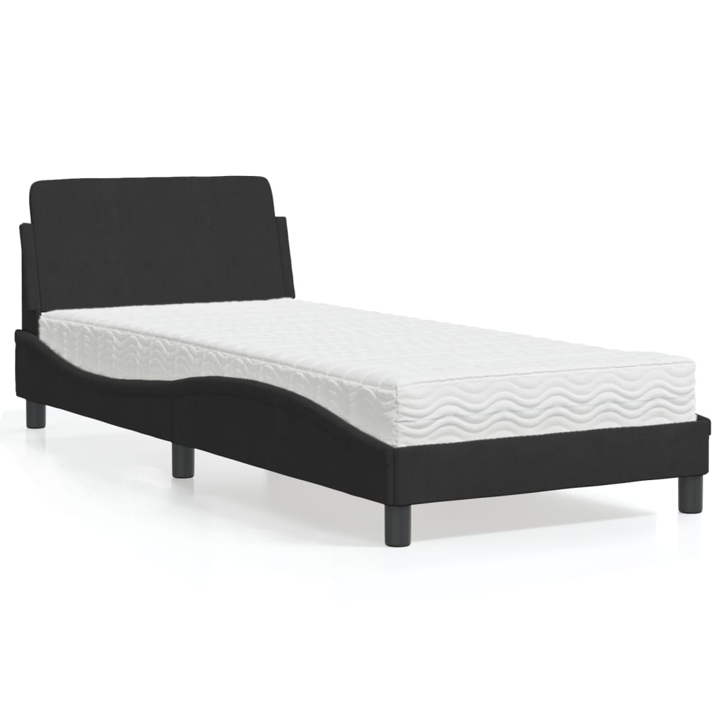 VidaXL Bed met matras fluweel zwart 80x200 cm