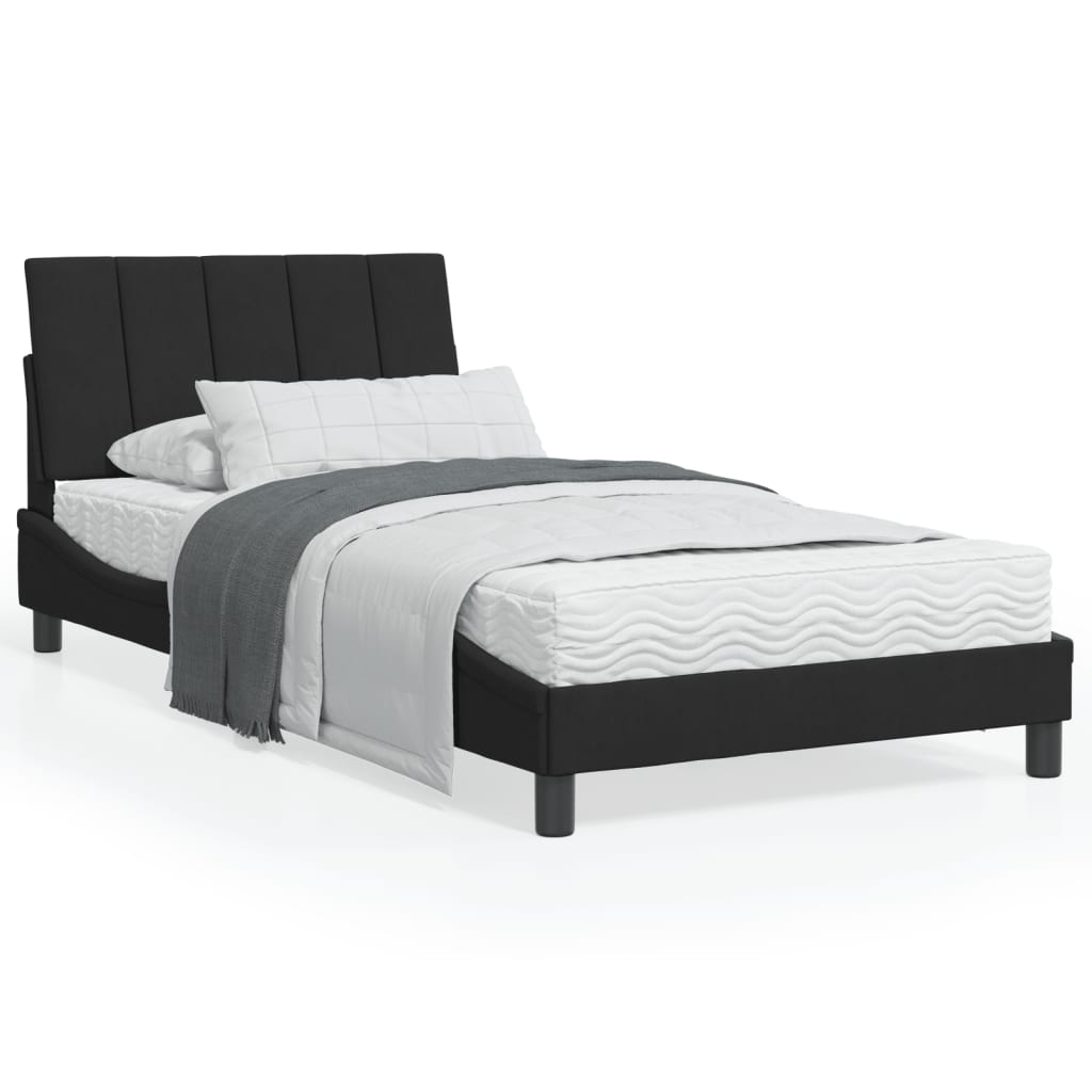 VidaXL Bed met matras fluweel zwart 100x200 cm
