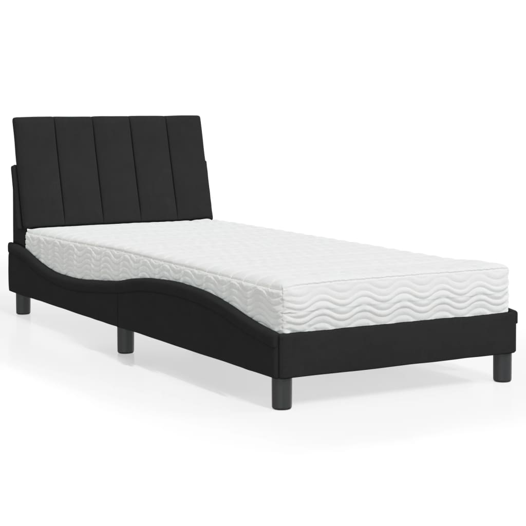 VidaXL Bed met matras fluweel zwart 80x200 cm