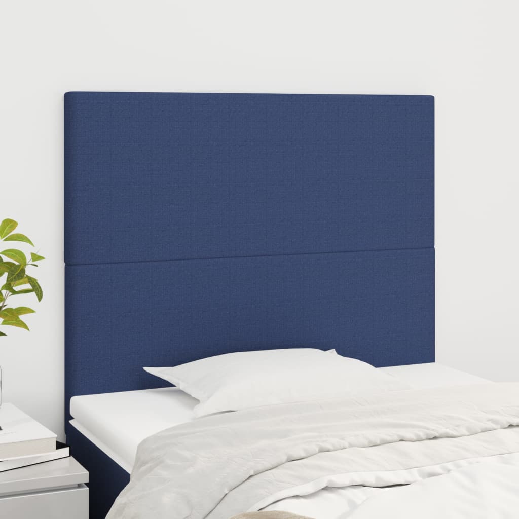 VidaXL Hoofdborden 2 st 100x5x78/88 cm stof blauw