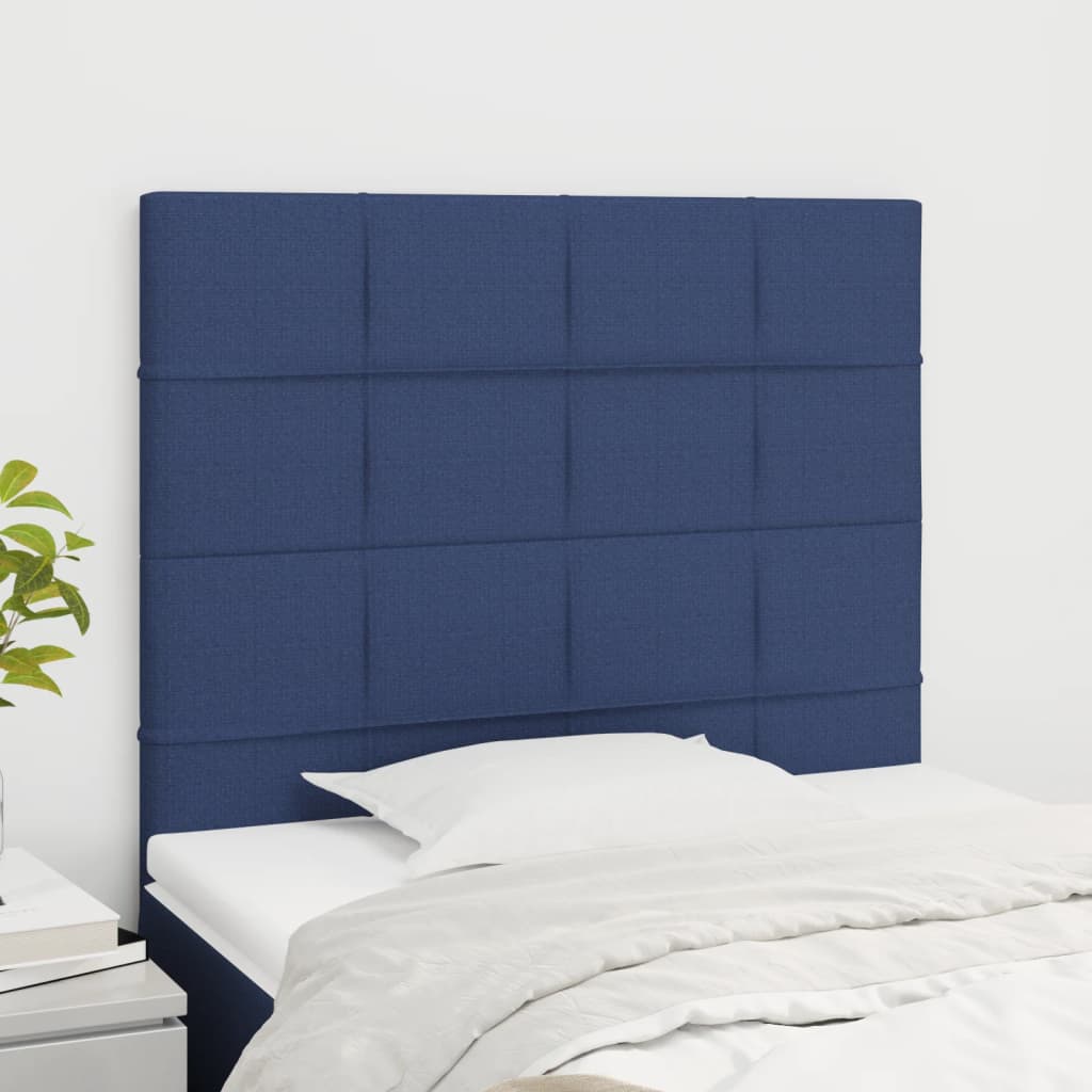 VidaXL Hoofdborden 2 st 100x5x78/88 cm stof blauw