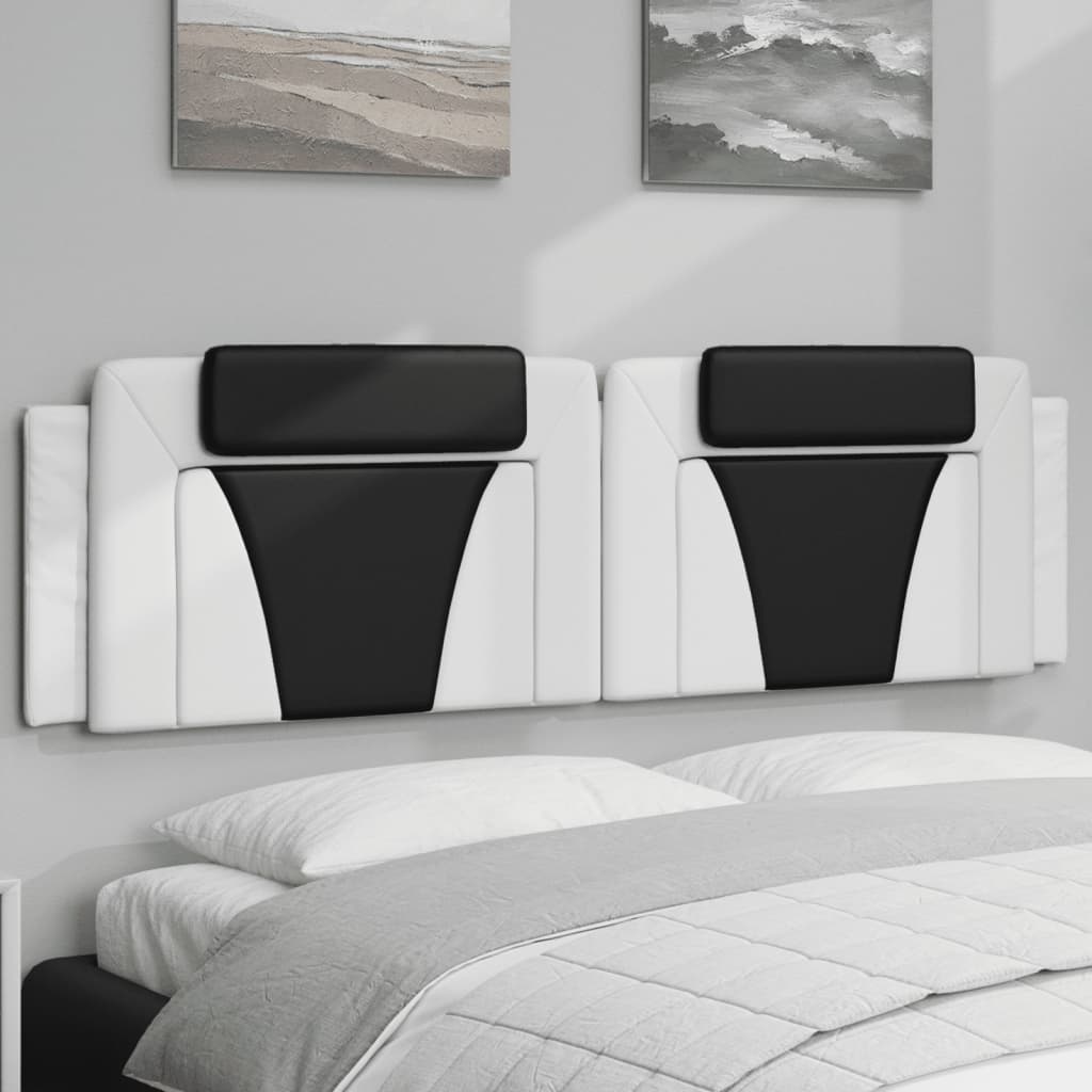 VidaXL Hoofdbordkussen 180 cm kunstleer wit en zwart
