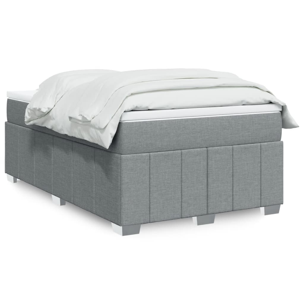 VidaXL Boxspring met matras stof lichtgrijs 120x190 cm