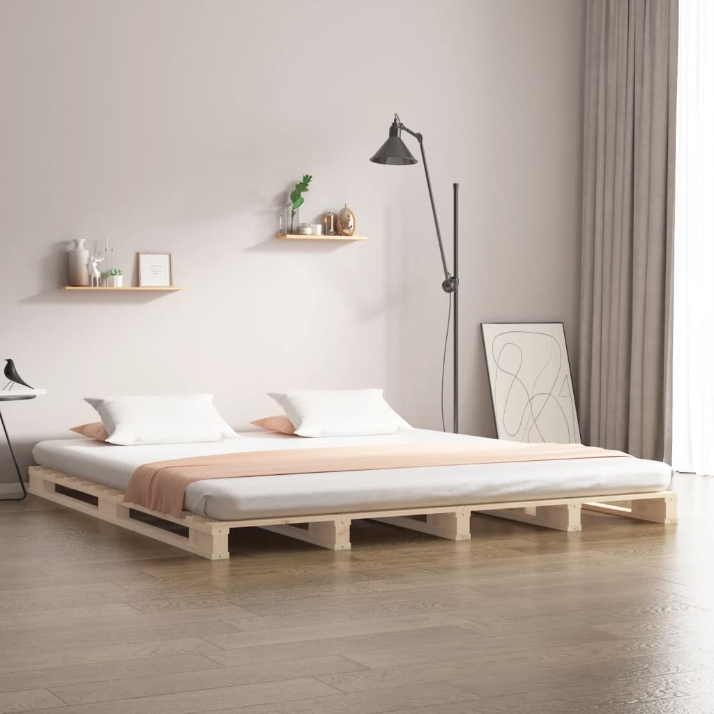 VidaXL Palletbed massief hout 180x200 cm