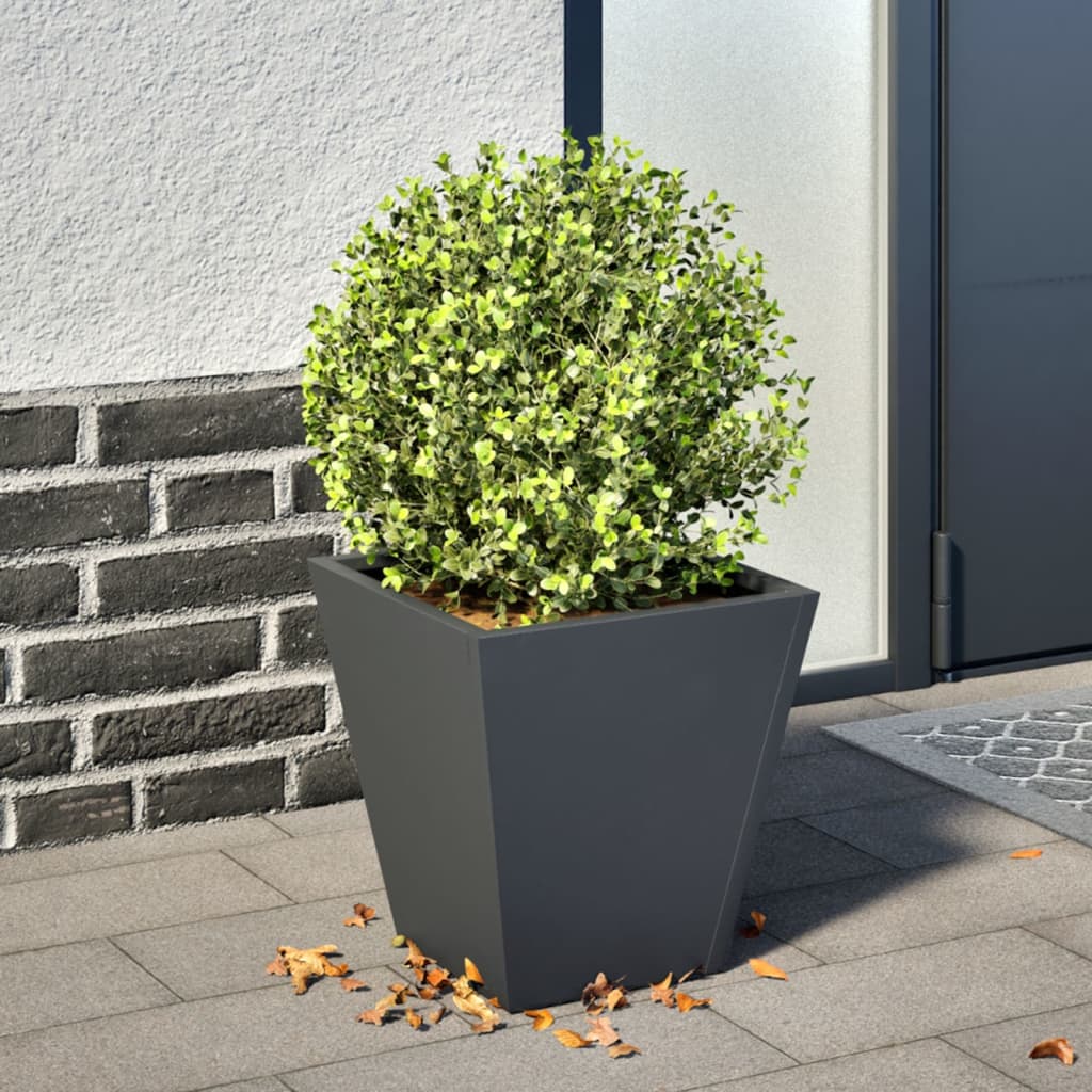 VidaXL Plantenbak 30x30x30 cm staal antracietkleurig