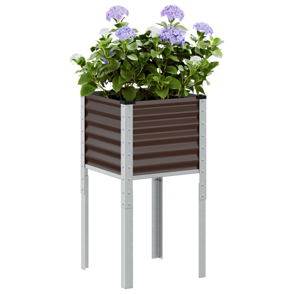 VidaXL Plantenbak 45x45x88 cm staal bruin