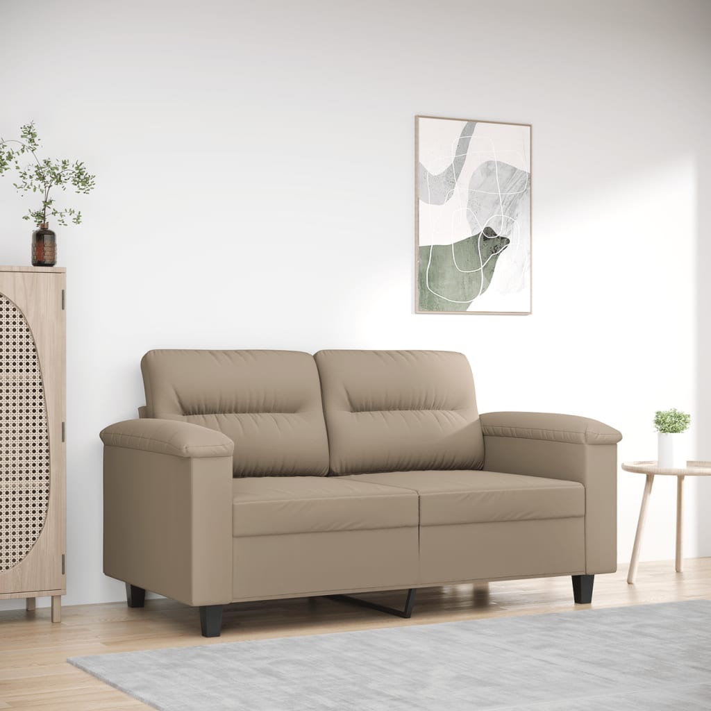 vidaxl Tweezitsbank 120 cm microvezelstof taupe