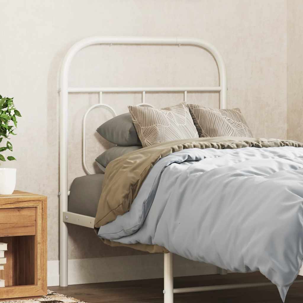 Vervangend hoofdbord 75 cm metaal wit